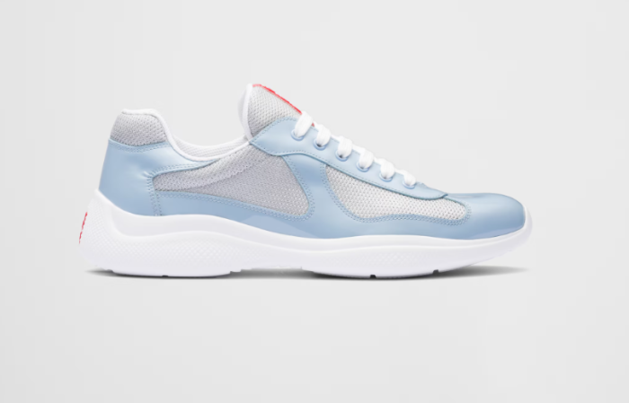 patent leather and technical fabric Pra*a america